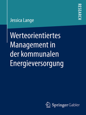 cover image of Werteorientiertes Management in der kommunalen Energieversorgung